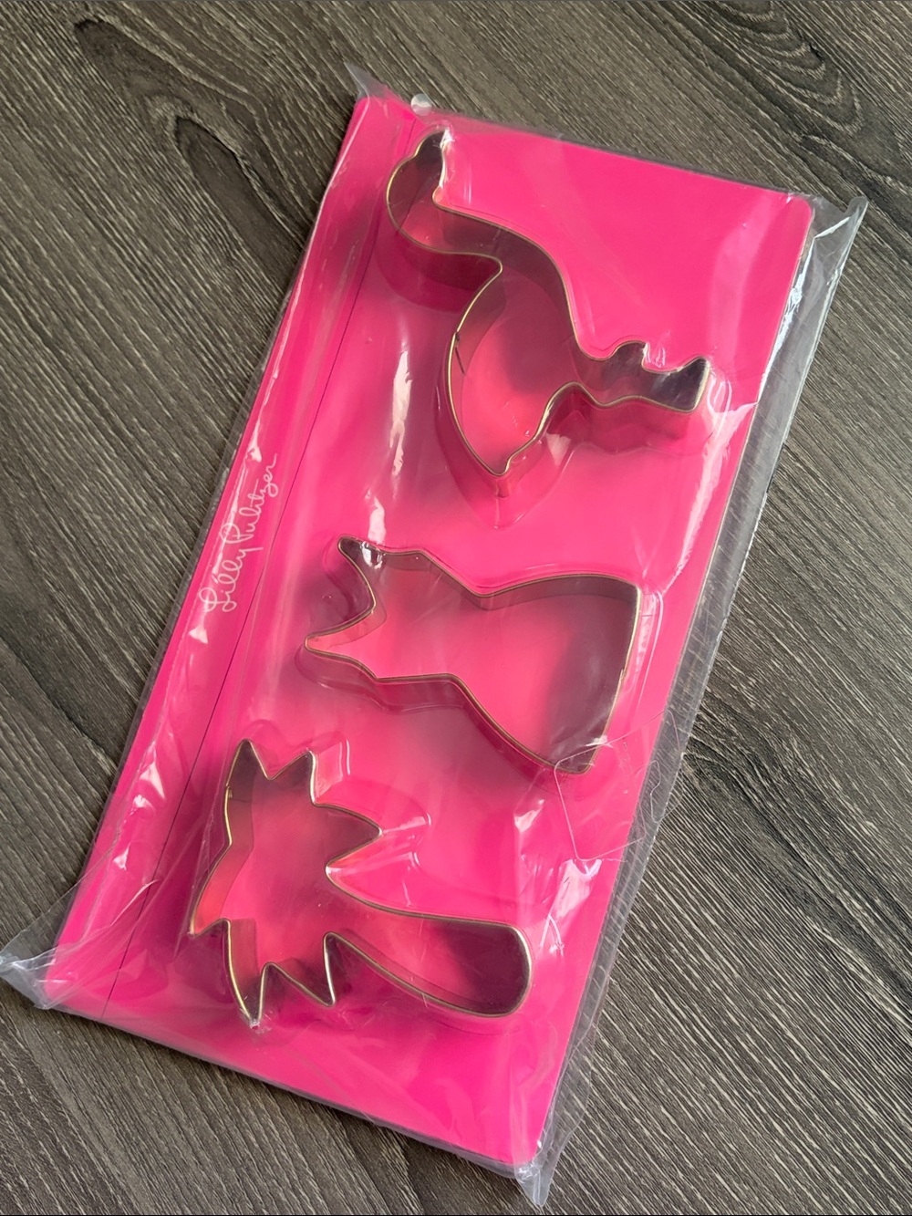 NWT Lilly Pulitzer Cookie Cutters Set of 3 Palm Tree Dress Flamingo
